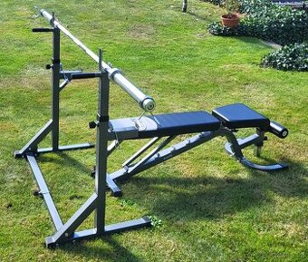 Kompletní posilovací set – stojan, lavice, osa + 157,5 kg - 2