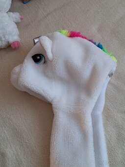 Zimní čepice šála - jednorožec - 2