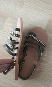 Nové dámské sandály sandálky žabky vel 40 páskové khaki - 2
