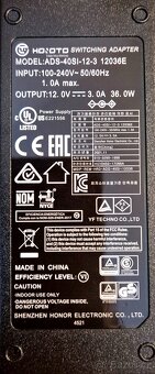 ⭐ 6ks zdroj 12V 3A 36W original HOIOTO 5,5 x 2,1mm - nové ⭐ - 2