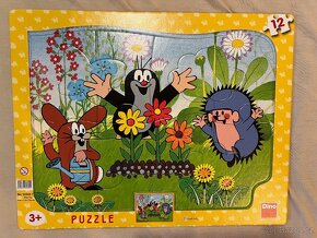 puzzle krtek, pedvídek pú, ledové království, auta, bing - 2