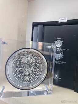 Exkluzivní stříbrná mince 2 kg Dragon & Tiger (Drak a Tygr) - 2