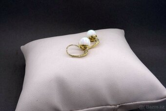 Krásné zlaté náušnice s opálem - 2