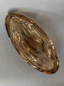 Žardiniéra Red Core 36 cm, medové hutní sklo, J. Beránek - 2