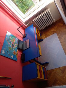 Masivni dětský psací stůl + 2 x úložné skříňky - 2
