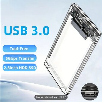 USB 3.0 na SATA III box pro 2.5palcový HDD a SSD - 2