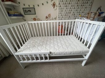 Dětská postýlka 120x60 bílá - 2