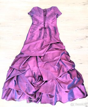 DÁMSKÉ SPOLEČENSKÉ ŠATY DLOUHÉ FIALOVÉ VELIKOST L - 2