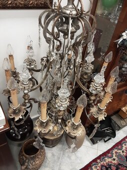 Krásný starožitný křišťálový lustr - 2