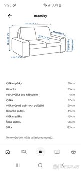 Kompaktní dvoumístná pohovka IKEA Kivik - 2