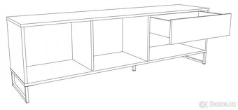 Tv komoda dub halifax/bílá lesklá - 2
