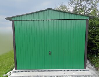 Plechová garáž 3×6 m – zelená „OTA“ - 2