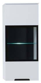 Nová moderní závěsná skříňka - bílý lesk, sklo, podsvícení - 2