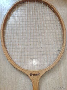 Starožitné retro badmintonové rakety Zn Duett - 2