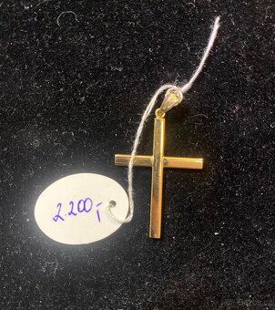 Zlatý přívěsek Kříž 4x2,4 cm 585/1000 Au - 2