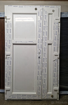 Dveře vchodové plastové Gealan dvoukřídlé zlatý dub - 2