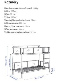 PALANDA IKEA VITVAL, bílá/světle šedá, 90x200 cm - 2