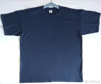 3 kusy nových tm. modrých bavlněných triček velikosti XXXL, - 2