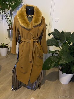 Mango kasmirovy kabat bezovy hnedy camel 36 - 2