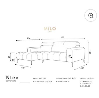 Rohová pohovka Nico - 2