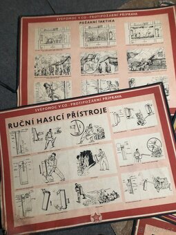 Staré výukové nástěnky-plakáty, Hasiči, CO - 2