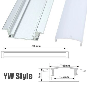 Hliníkové profily na LED osvětlení - délka 50 cm - 2