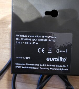 EUROLITE UV zářivka 45cm Set kovový - 2