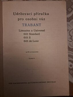 Trabant 601, příručka pro obsluhu a údržbu - 2
