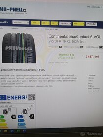 4ks zanovni letní 235/50/19 conti - 2