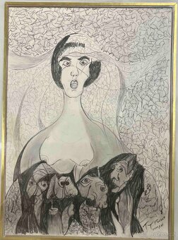 Obraz originál tempera autor Karel Typovský známý architekt - 2