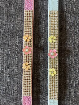 Obojek s kamínky a kytičkami - 2