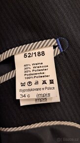 Pánský oblek - vel. 52/188 - 2