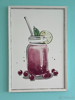 8 ks obrazů s motivy nápojů a donutů - 2