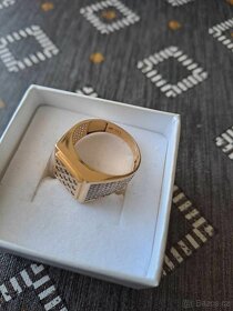 Panský zlatý prsten se zirkony - 2