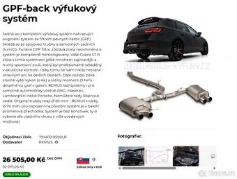 REMUS OPF-back vyfuk - Seat Leon Cupra R 5F 4x4 - 2