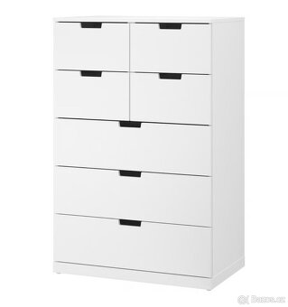 NORDLI Komoda se 7 zásuvkami, bílá, 80x122 cm - 2