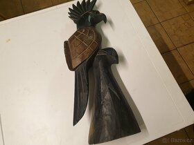 Dřevěný papoušek 53cm - 2