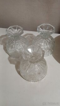 3 misky na noze lité sklo - 2