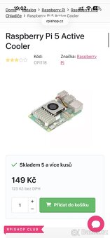 Raspberry Pi 5 active cooler chladič - 2