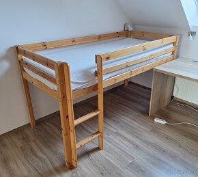 Vyvýšená dětská postel borovice - 2