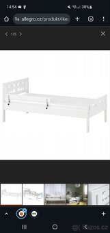 Ikea kritter dětská postýlka včetně roštu, matrace a zábrany - 2