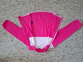 Dívčí růžovo růžová slabší fleecová mikina zn. H&M, vel.122- - 2
