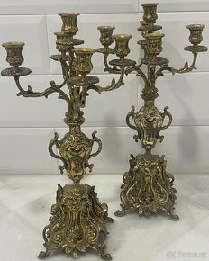Francouzské svícny - zlacený bronz - 2