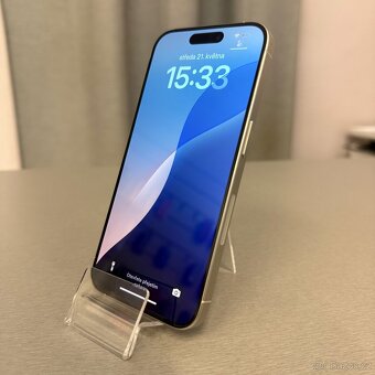 iPhone 15 Pro 256GB white titan, 97% baterie, rok záruka - 2
