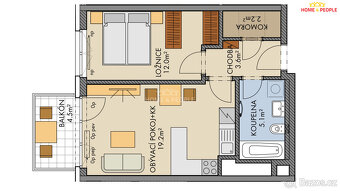 Byt 2+kk o velikosti 44,3 m² - 2
