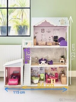 XXL bytelný domeček pro panenky, dům pro Barbie, dollhouse - 2
