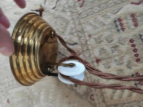 Stará mosazná stahovací lampa bez širmu - 2