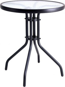 Kulatý kovový stolek/skleněná deska ∅ 60 x v 70 cm nový - 2