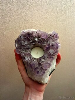 Ametystový svícen 18x15 cm na čajovou svíčku - 2