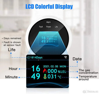Chytrý WiFi detektor zemního plynu TUYA s LCD displejem - 2